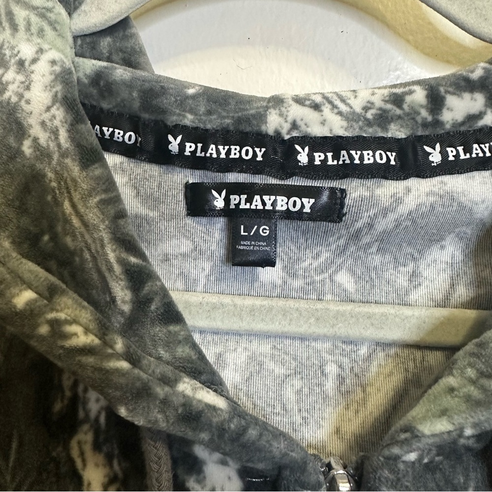 Sold PLAYBOY Camo Blinged Velour Hoodie - Picture 8 of 12